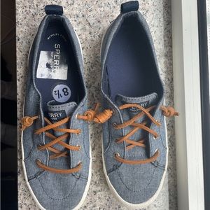 Women's Sperry Crest Vibe Slip on Shoes - Size 8.5 - Very Good Condition - Blue